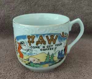 “PAW YER COFFEE’S A’GITTIN COLD!” HILLBILLY CARTOON COFFEE MUG - Picture 1 of 3