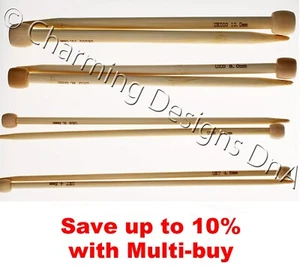 23cm - 25cm Bamboo Single Point Knitting Needles Sizes 2.25mm - 10mm UK Seller - Picture 1 of 1