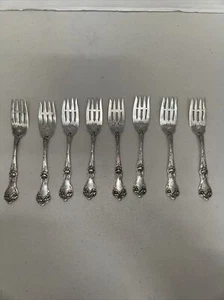 (8) ALVIN MAJESTIC STERLING SILVER SALAD FORKS MONOGRAMMED 6" - Picture 1 of 10