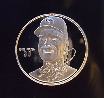 Mike Piazza #31 New York Mets Lt Edition MLB-999 Silver 1 Oz Ounce Art Bar Round - Image 1 of 2