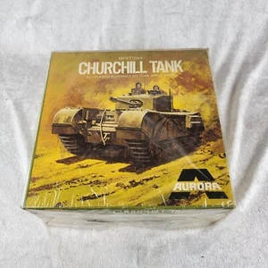 Modellino originale d'epoca Aurora Churchill Battle Tank scala 1/48 kit SOLO SCATOLA - Foto 1 di 5