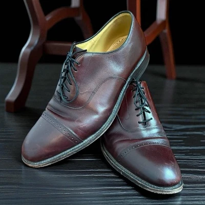 Johnston & Murphy Aristocraft Men 9 C / A US Cap Toe Oxfords Dress Burgundy Shoe - Image 1 of 4