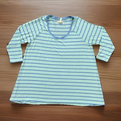 Camiseta de mujer Matilda Jane a rayas manga 3/4 talla pequeña azul claro Foto 1 de 4
