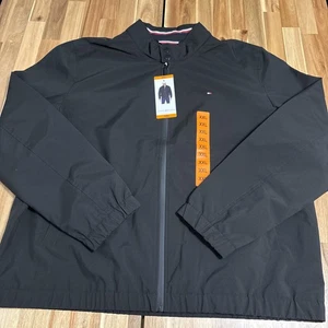 Tommy Hilfiger Men’s Water-Wind Resistant Collar Bomber Jacket Black XXL NWT - Picture 1 of 8