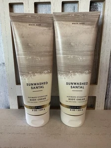 Bath & Body Works / White Barn SUNWASHED SANTAL Lot Of 2 Body Cream Lotion 8 oz - Picture 1 of 4