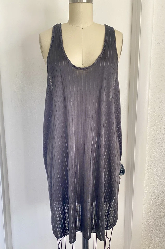 De Colección SEDOSO Suave Negro Camisón Largo Brillante Nylon Vestido Ropa Encubierta Talla L Foto 1 de 4