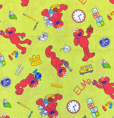 Tecido Elmo on Green por Springs Creative, BTHY, Sesame Street - Imagem 1 de 2
