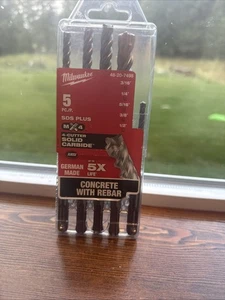 Milwaukee 48-20-7498  5-Piece MX4 4-Cutter SDS-Plus Rotary Hammer-Drill Bits Kit - Picture 1 of 4