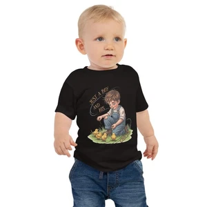 Youth Boys Chicken Farmer T-shirt Just A Boy and His Chicks Multiple Sizes - Picture 1 of 4