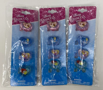 Juegos de anillos de princesa Disney - Paquete de 3 - Cenicienta, Bella, Enredados y Ariel (12 en total) Foto 1 de 4