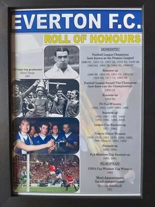Everton FC Vereinsgeschichte Ehrenrolle - gerahmter Druck - Bild 1 von 2