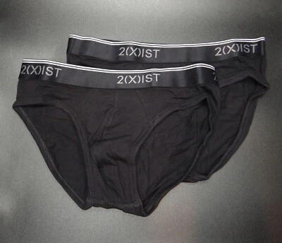 2xist Men's 2pk No-Show Cotton Stretch Brief Underwear Size S Black NIB - Image 1 of 4