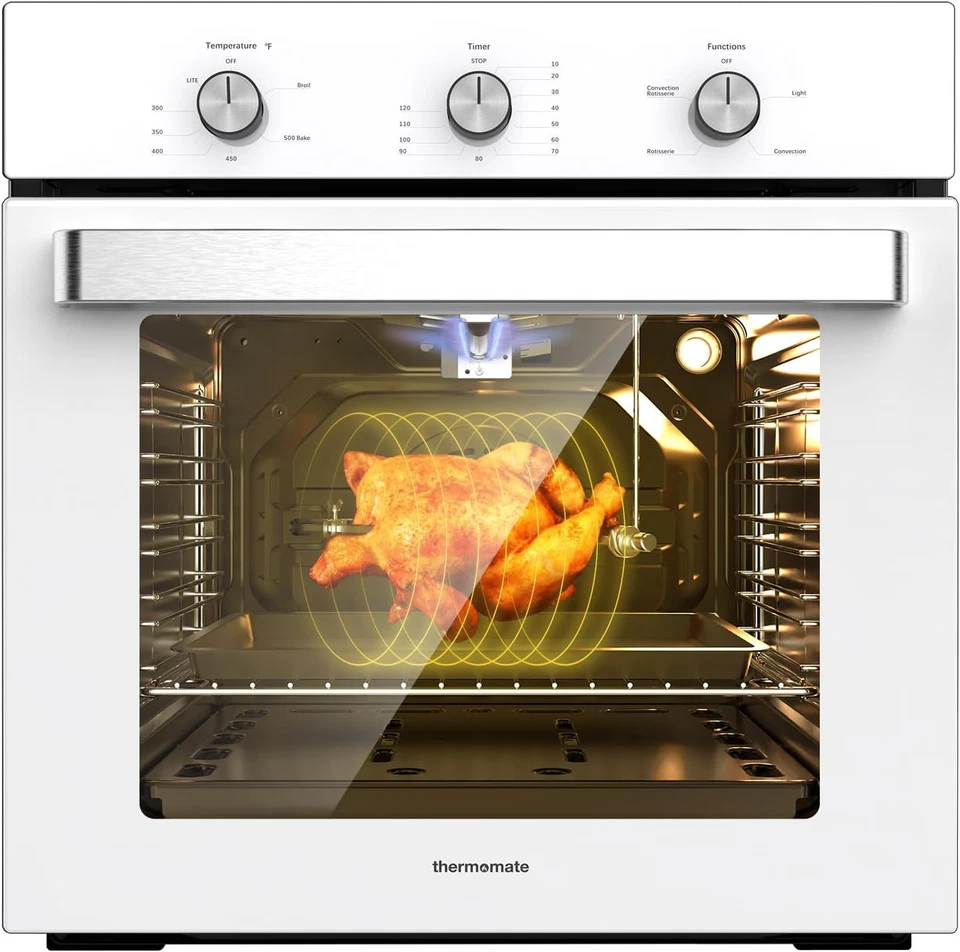 Horno de pared de gas de 24", certificado ETL 2,12 pies cúbicos Horno de gas natural con 5 fu de cocción Foto 1 de 4