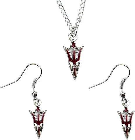 Arizona State Sun Devils Dangle Earrings & Necklace Set Cover