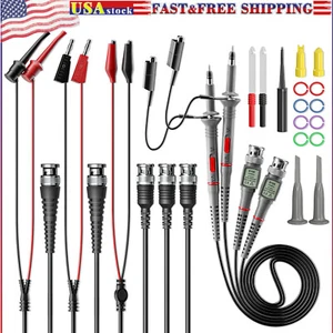 Universal Oscilloscope Probes with Accessories Test Lead Kit 100MHz 1X 10X 2Pack - Picture 1 of 7