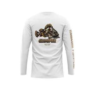 GROUPER HOT FISH - Men’s Long Sleeve Fishing Shirt – UPF Protection - Picture 1 of 10
