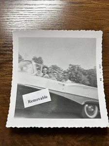 Vintage Black & White Photo 1959 College Kids Ready For Party In Convertible Car - Picture 1 of 5