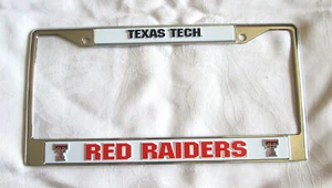 TEXAS TECH RED RAIDERS EMBOSSED CHROME LICENSE PLATE FRAME #1a - NEW - Picture 1 of 1