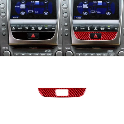 Cubierta de botón de luz de peligro de fibra de carbono roja para Lexus GS350/430/450h 2006-11 Foto 1 de 4