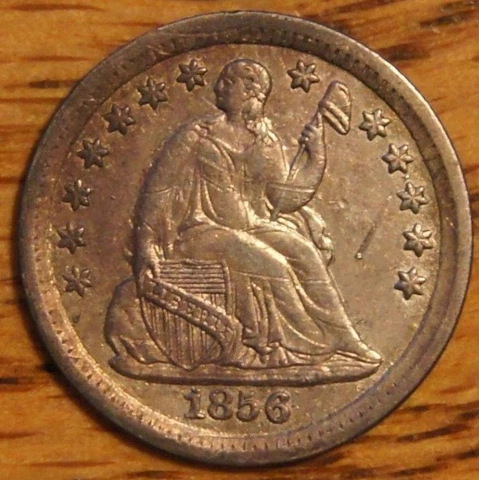 1856 SEATED LIBERTY HALF DIME-5C OVER 150 YEARS OLD - XF+ TO AU Cover