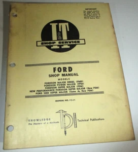Ford Fordson Super/Major/Power/ 5000 Super Major Tractor I&T Shop Service Manual - Imagen 1 de 5