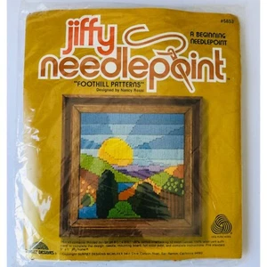 Vtg Jiffy Needlepoint Foothill Patterns Kit Sunset Designs New 70s 5853 - Picture 1 of 3