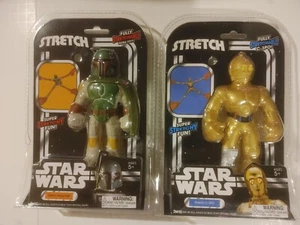 Star Wars Stretch C-3PO & Boba Fett 7-Inch Mini Figures Droid Full Stretchable - Picture 1 of 6