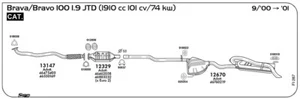 MARMITTA POSTERIORE PER FIAT Brava 1.9 JTD 100 1910 cc 101 cv 74 kw Cat 09/00 -> - Imagen 1 de 1