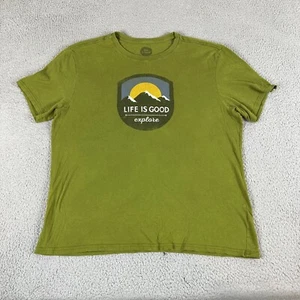 Life Is Good T-Shirt Herren Medium Grün "Explore" Baumwolle Rundhals Kurzarm - Bild 1 von 7