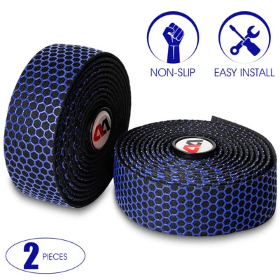 WEST BIKING Road Bike Bicycle Handlebar Tape Honeycomb Handle Bar Tape Blue - Image 1 of 4
