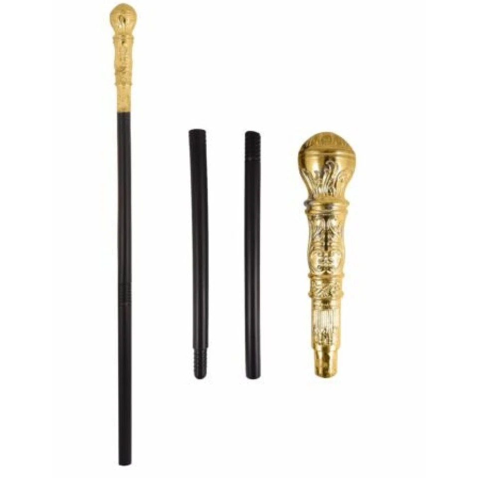 Bastón de proxeneta palo dorado años 70 gángster accesorio de disfraz para adultos Foto 1 de 4
