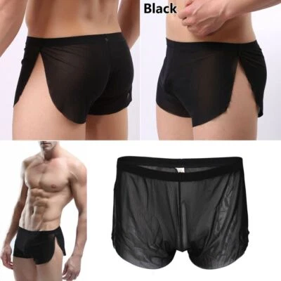 81-027 Transparente Boxer Pants SCHWARZ Atmungsaktiv ultradünn geschlitzt S-3XL - Bild 1 von 4