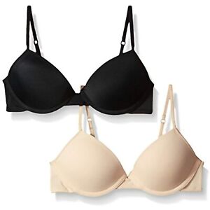 Hanes Girls 2-Pack Molded Underwire Bra Black/Nude Size Small 30A