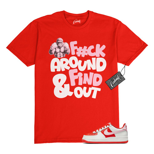 T shirt bassa Air Force 1 San Valentino rosa schiuma Match GOR