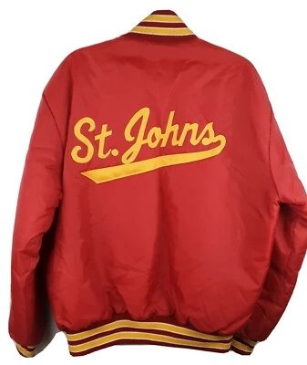 Vintage DeLONG Jacket Mens Size M Saint Johns Red Bomber USA Mens Nylon light C - Image 1 of 4