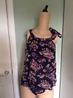 Bnwt Hollister Navy Floral Halterneck Style Top - Size Small