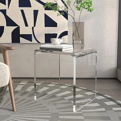 Premium Acrylic Side Table, 16" L x 12" W x 18" H x 3/4'' Thick Clear Modern - Image 1 of 4