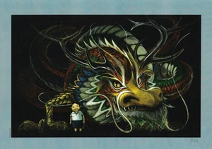 FREZZATO STAMPA FIRMATA DAL BESTIARIO DRAGONE CINESE - Picture 1 of 1