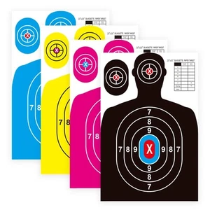 12 Pack Paper Shooting Targets for Range Bulk 23"×35" Silhouette with Red Bul... - Picture 1 of 9