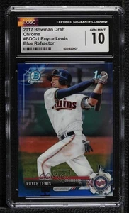2017 Bowman Draft Chrome Blue Refractor /150 Royce Lewis #BDC-1 CGC 10 Gem Mint - Picture 1 of 3