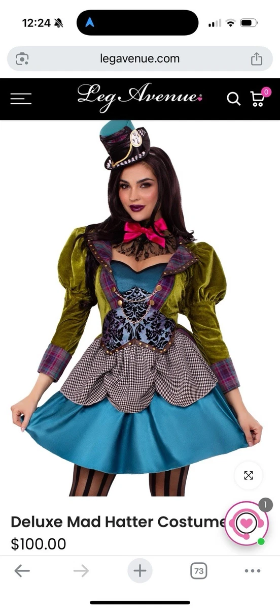Leg Avenue Damen Mad Hatter Kostüm – Inklusive Kleid & Zylinder | Größe M (EUR 38) + Lila Petticoat