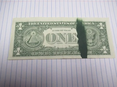 Pretty Crisp $1 1988 A FRN Federal Reserve Note Reverse Ink Smear Error Bill - Image 1 of 4