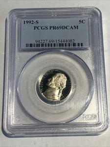 1992-S PCGS PR69DCAM 5C Nickel Nice Shiny, Spot and Haze Free! - Picture 1 of 2