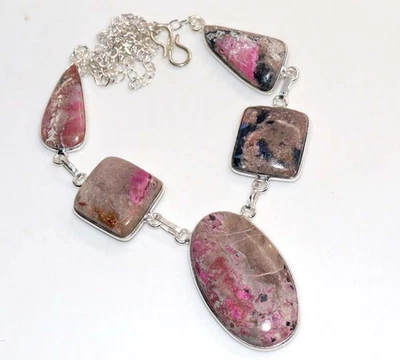 Outstanding Cobalt Calcite 925 Silver Plated Gemstone Necklace 18" MJ - Image 1 of 3