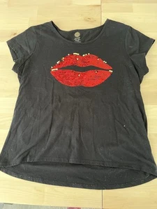 Girls Total Girl Red And Gold Sequence Fashion Shirt! Girls Size 18! - Picture 1 of 5