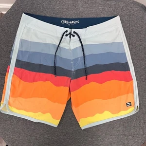 Billabong Recycler 73 Pro Board Shorts Striped Surf Beach Swim Trunks Size 36 - Picture 1 of 6