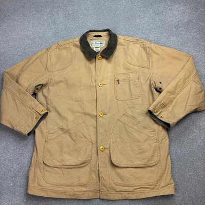 LL Bean куртка для взрослых X большой коричневый охоты холст Chore сарая вельвет с подкладкой мужчин * - Изображение 1 из 4