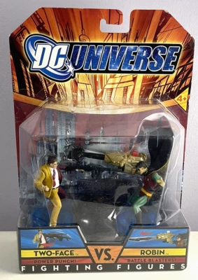 Paquete de 2 figuras de acción de lucha DC Universe Two Face vs Robin Mattel 2007 Foto 1 de 2
