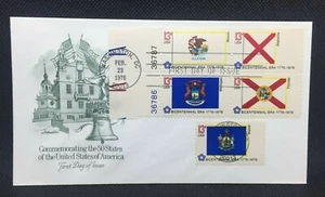 FDC Envelope & Stamp: Commemorating 50 United States IL, AL, MI, FL, ME 1976 - Picture 1 of 3