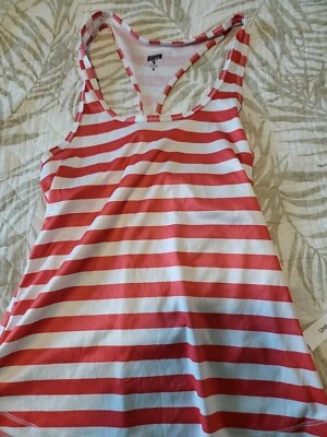 Camiseta sin mangas Soffe para mujer pequeña a rayas espalda deportiva  Foto 1 de 3